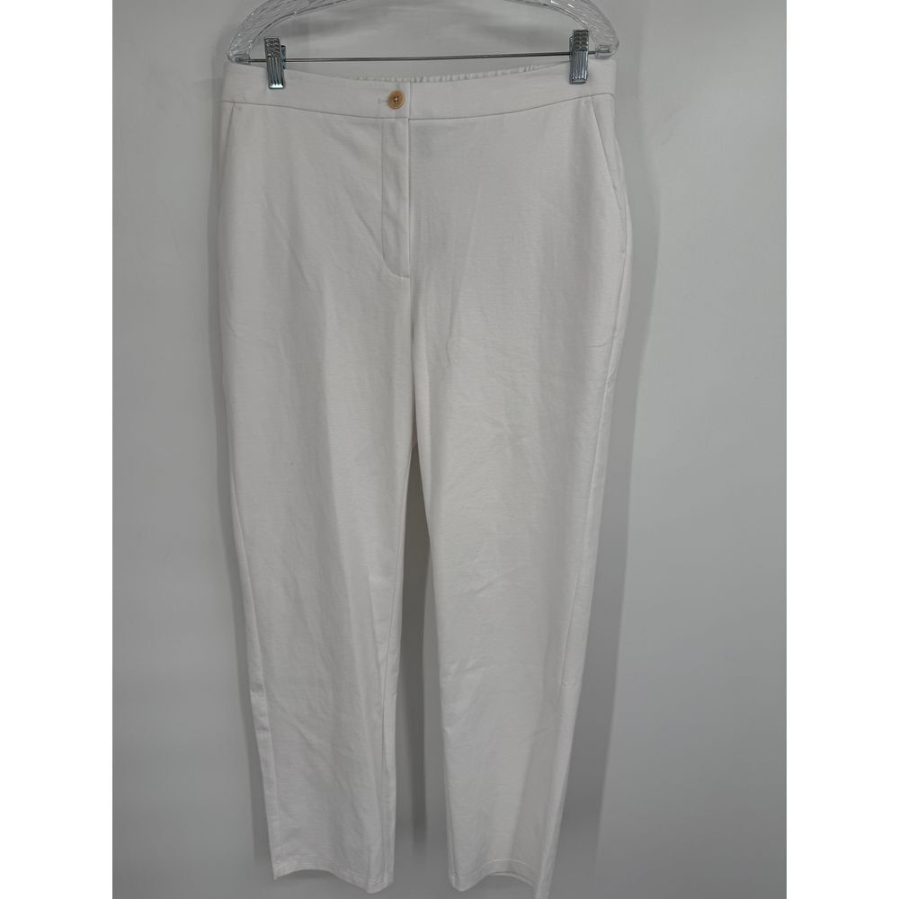 Eileen Fisher Women's Ankle High‎ Waisted Pant Sz L Elastic Waist White NWT